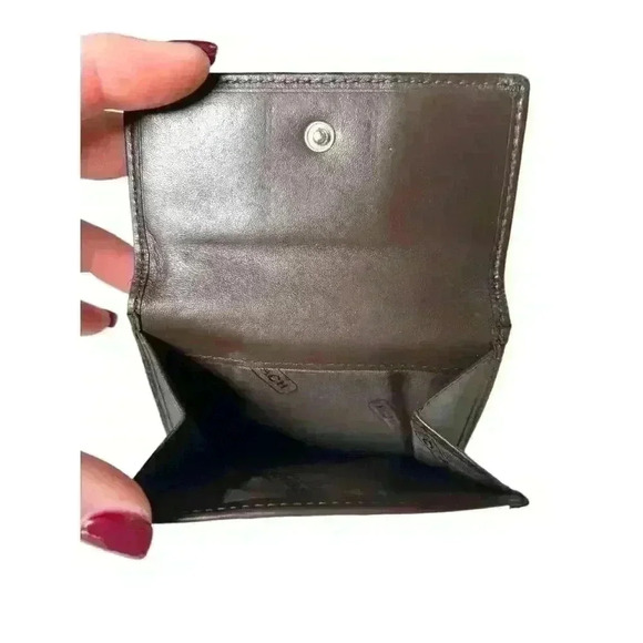 Coach Signature wallet small brown logo leather canvas bifold - Picture 7 of 9